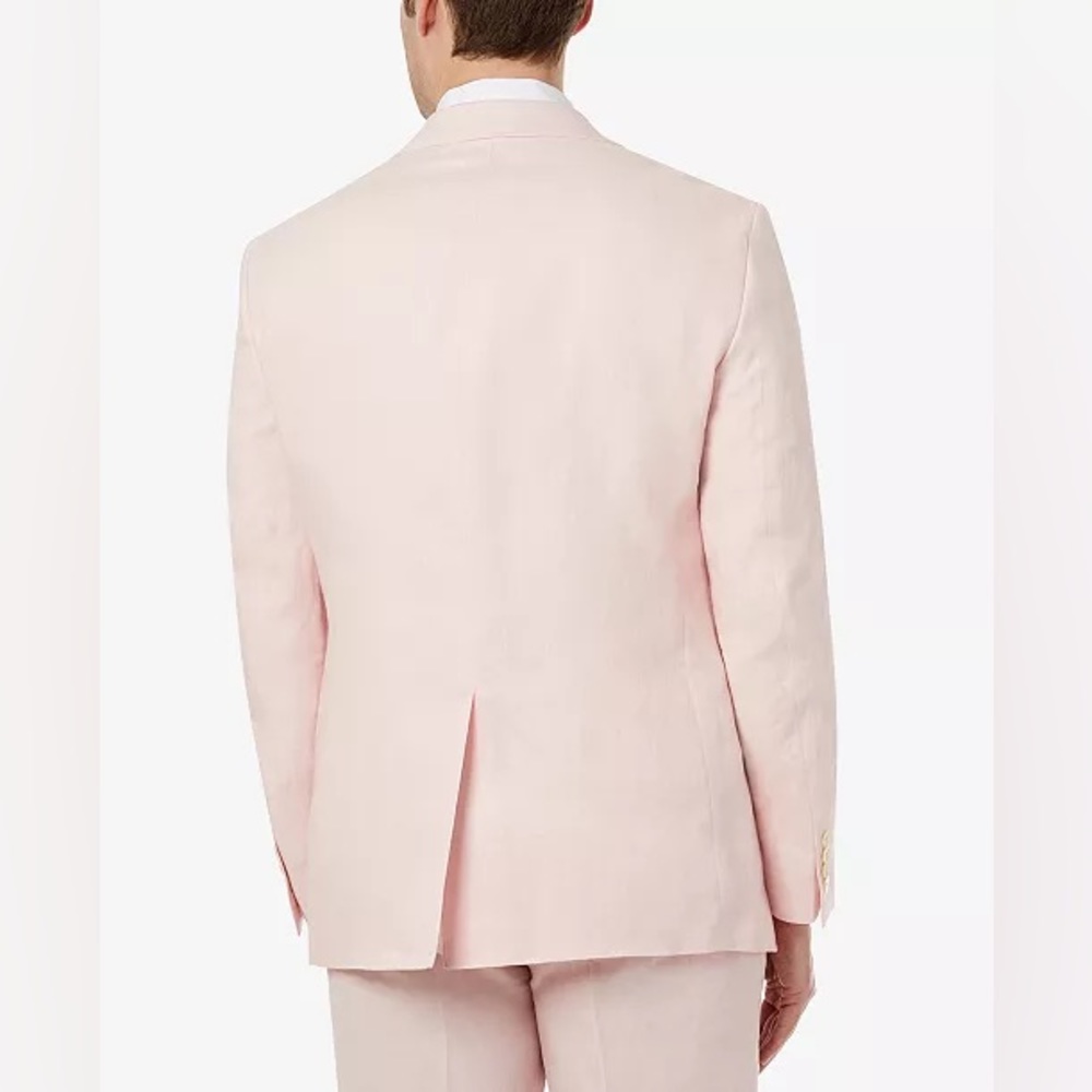 NWT Ralph Lauren Pink All Linen Suit Jacket Mens 38R Lassiter - Picture 3 of 16